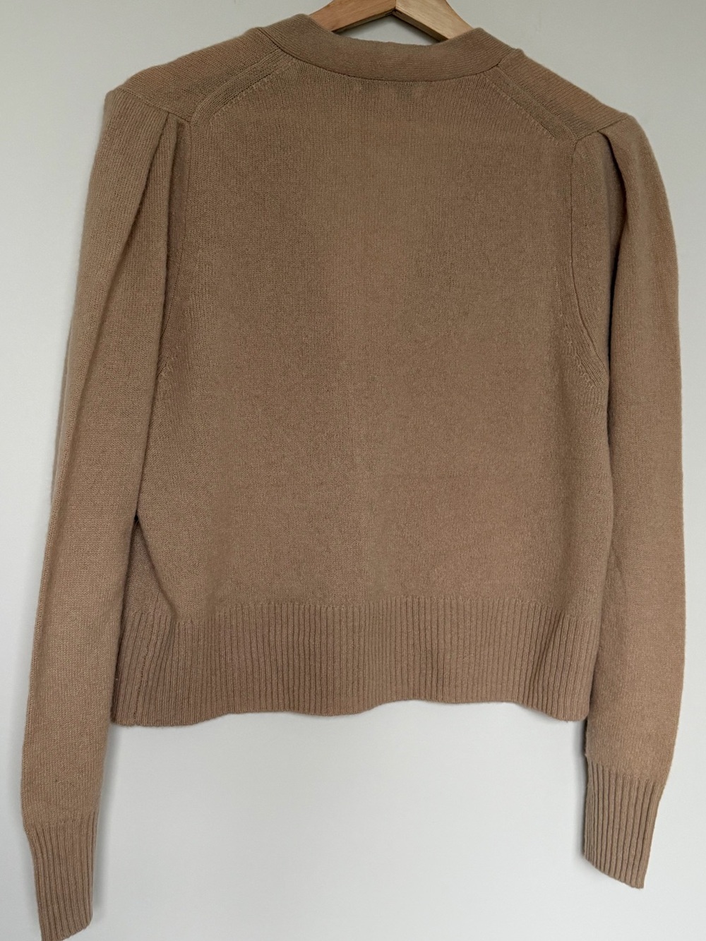 100% Cashmere Veronica Beard Camel V-Neck Button Cardigan - Picture 2 of 8